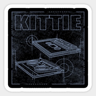 Kittie Technical Drawing Sticker